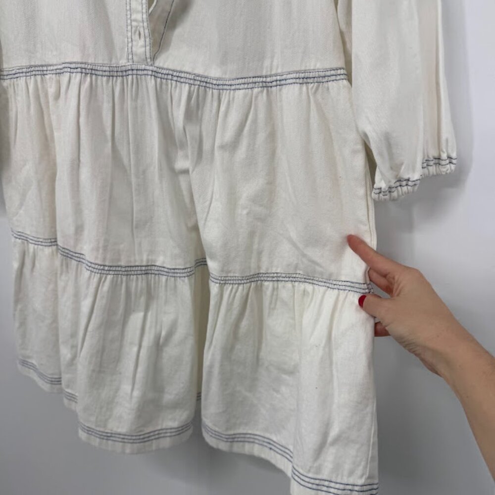 Maeve The Bettina Denim Tiered Mini Shirt Dress Size XS - Picture 6 of 14
